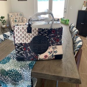 Tory Burch Ella patchwork tote bag!! Nwt